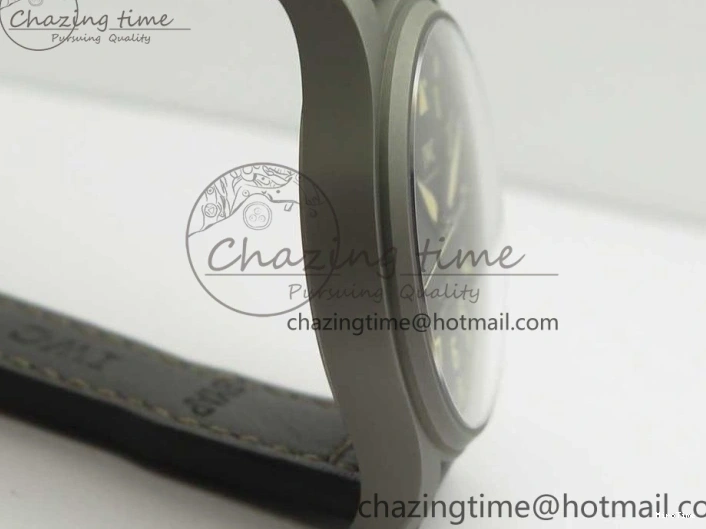 MIROTIME 0328 SmartChoice Mark XVIII IW327006 Titanium M+F 1:1 Best Edition Black Dial on Brown Leather Strap A 7145